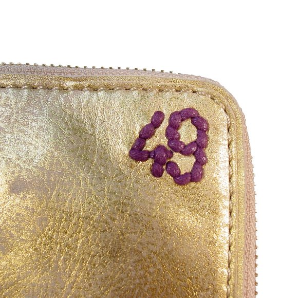 49 SQUARE MILES San Francisco Bestie Metallic Gold Italian Leather Clutch $250 - Picture 7 of 8